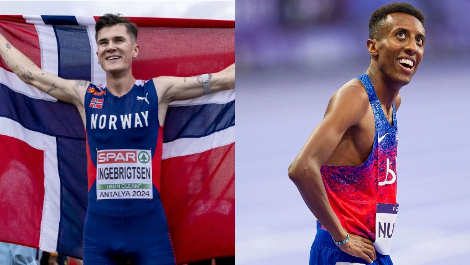 Jakob Ingebrigtsen reacts to breaking Yared Nuguse