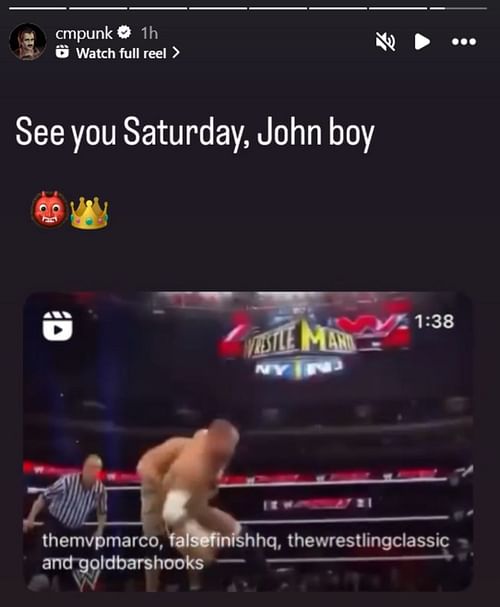 Screenshot of CM Punk taunting John Cena on Instagram (Photo Credit: CM Punk/Instagram)