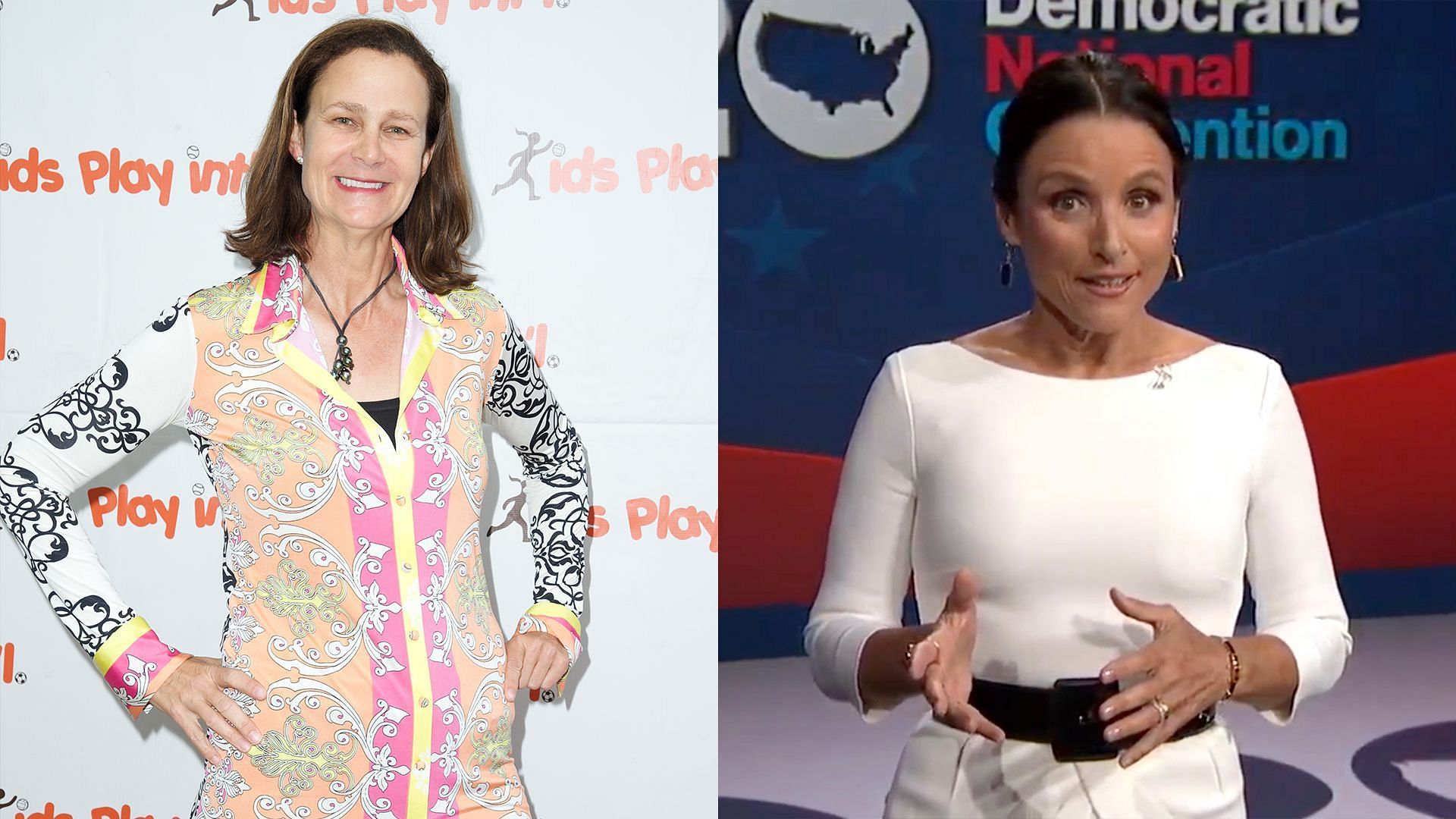 Pam Shriver and Julia-Louis Dreyfus (Source: Getty (L) Imagn (R))