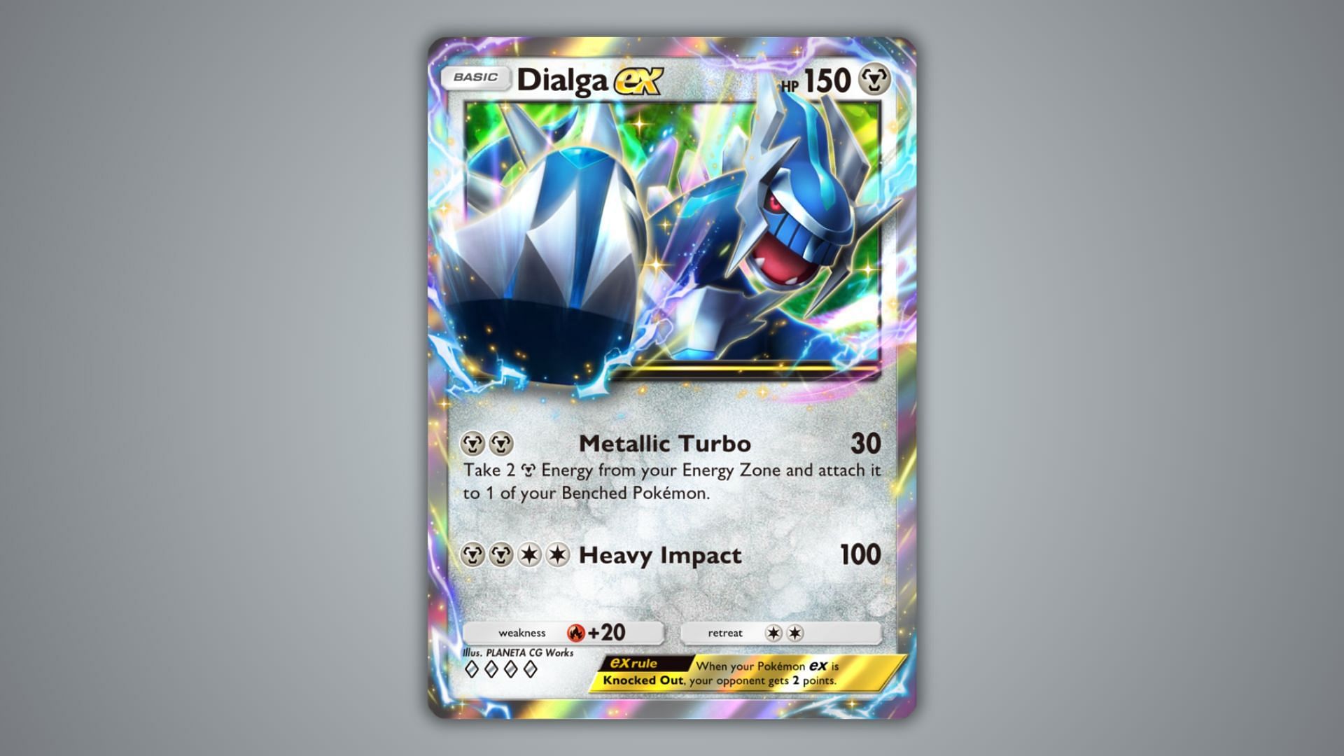 Dialga ex&#039;s card as seen in the game (Image via The Pokemon Company)