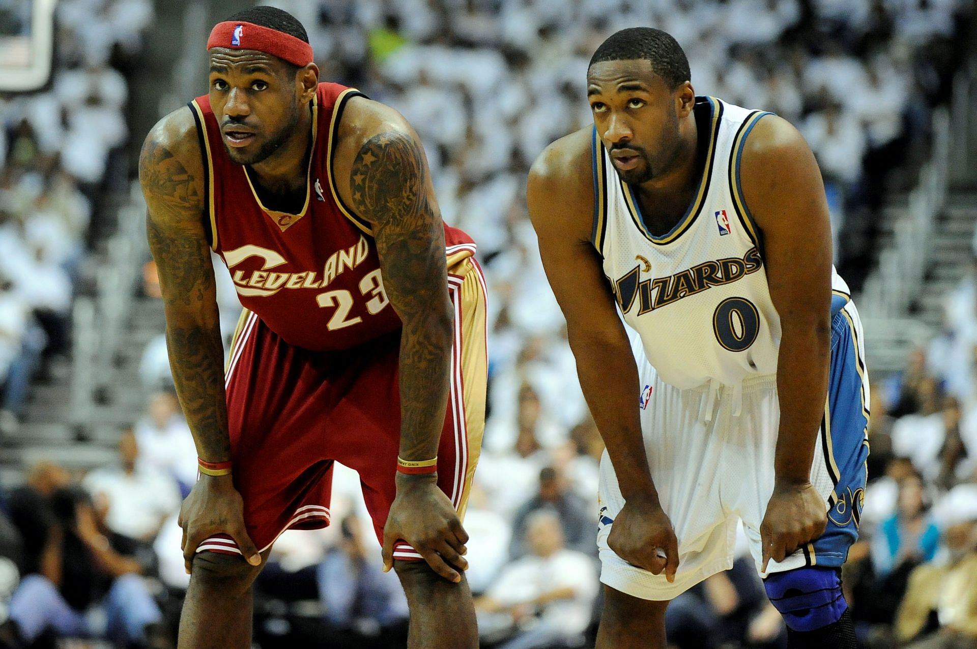 Arenas and James in one of their iconic Playoff match-ups - Source: Getty