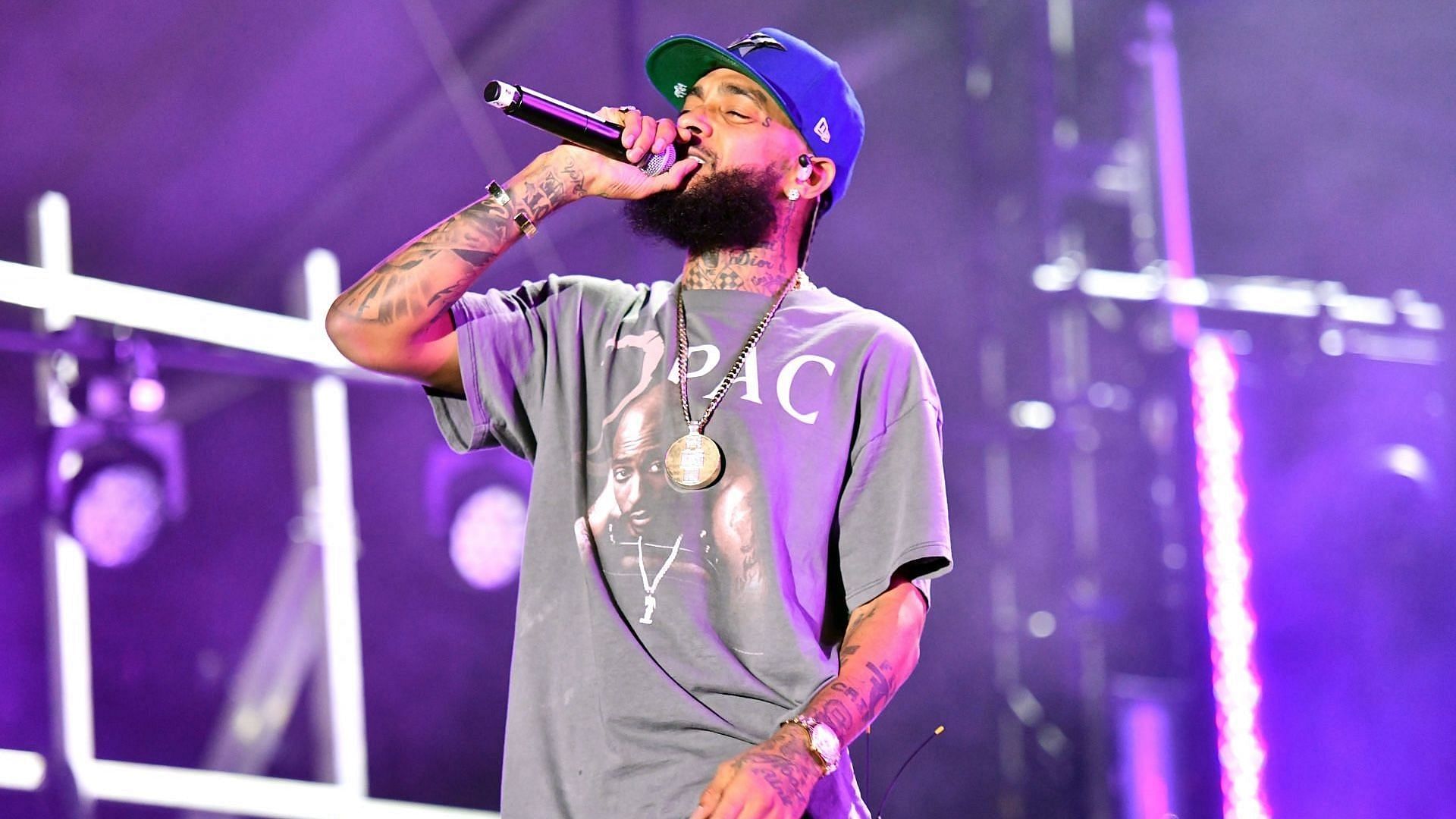 Rapper Nipsey Hussle performs onstage during day one of the Rolling Loud Festival at Banc of California Stadium on December 14, 2018, in Los Angeles, California. (Image via Getty/Scott Dudelson)