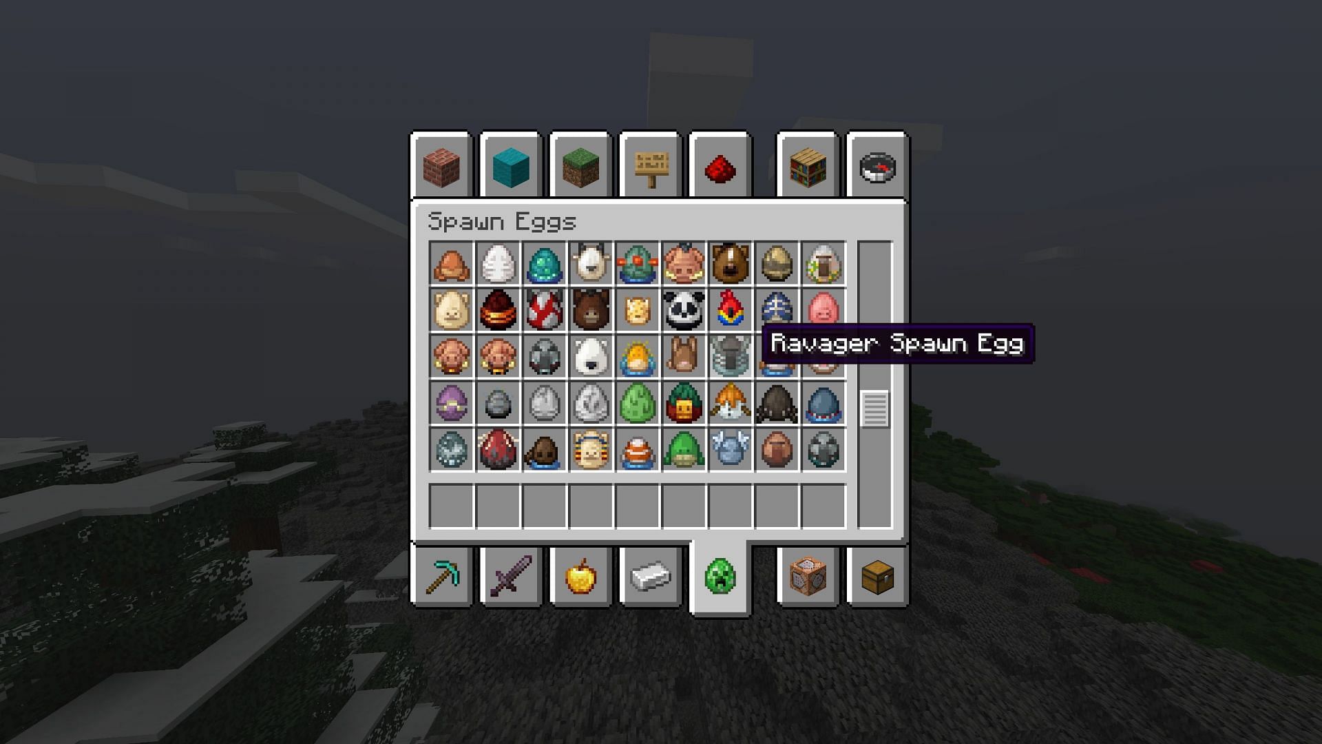 Players will be able to find the desired spawn egg quicker through these new textures (Image via Sportskeeda Gaming/Mojang Studios)