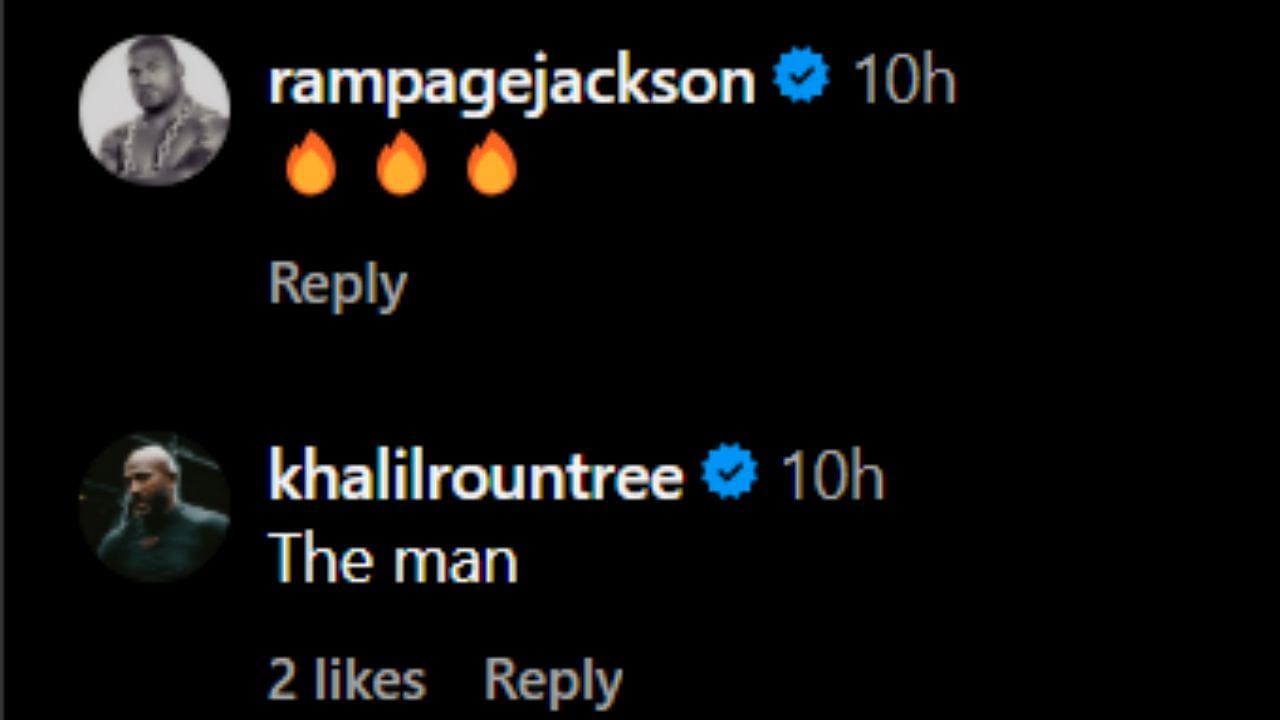 Jackson and Rountree Jr.&#039;s comments on the Instagram post