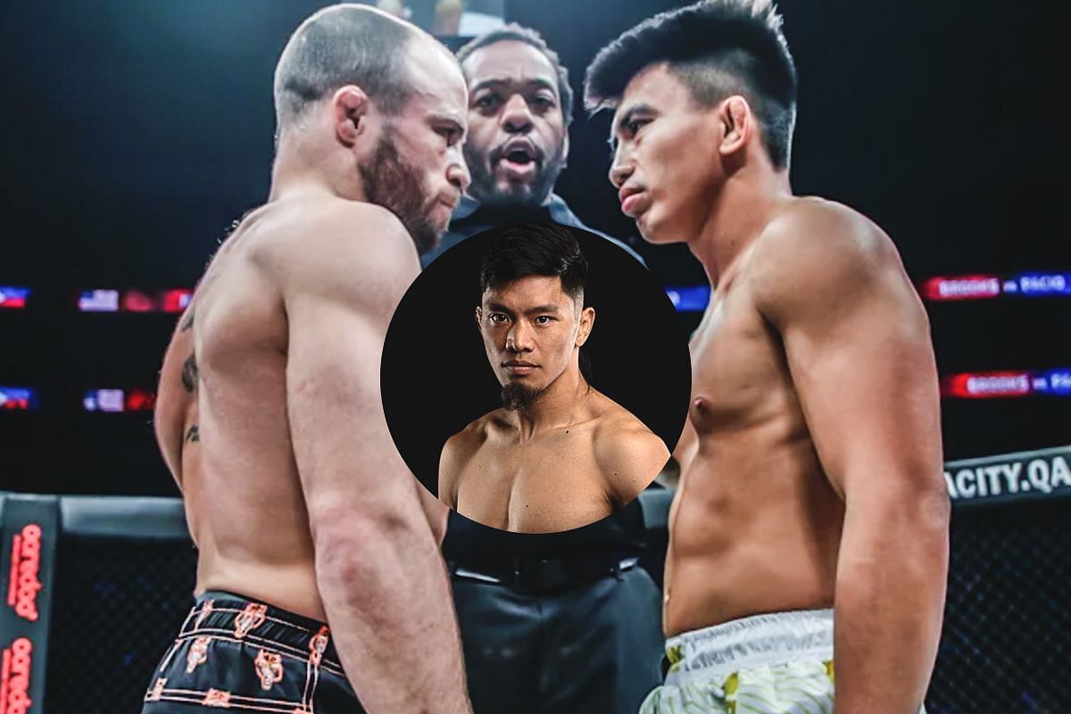 Lito Adiwang (M) on Jarred Brooks (L) vs Joshua Pacio (R) | Image by ONE Championship