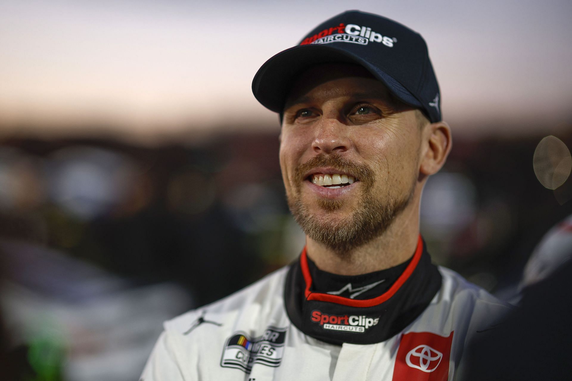 WINSTON SALEM, NORTH CAROLINA - FEBRUARY 01: Denny Hamlin, driver of the #11 Sport Clips Haircuts Toyota looks on prior to practice for the Cook Out Clash at Bowman Gray Stadium on February 01, 2025 in Winston Salem, North Carolina. (Photo by Sean Gardner/Getty Images) - Source: Getty