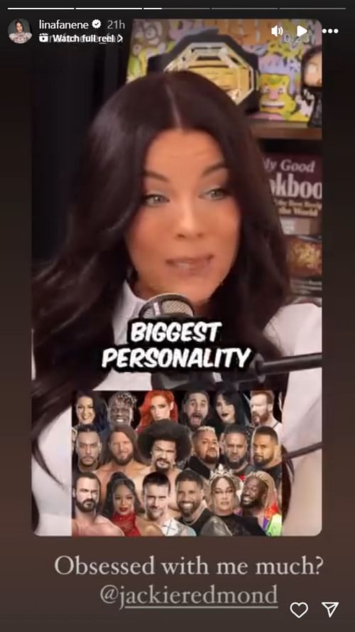 Nia responds to praise from Jackie Redmond [Photo courtesy: Nia Jax's Instagram Story]