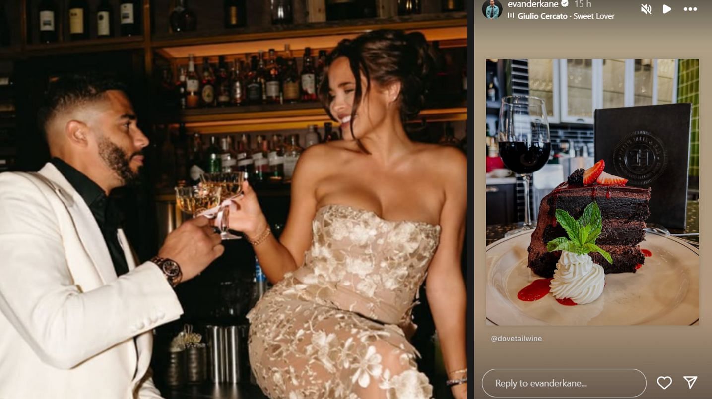 Evander Kane posted a Valentine&#039;s Day message for his fiancee, Mara Teigen. (Credit: IG/@evanderkane)