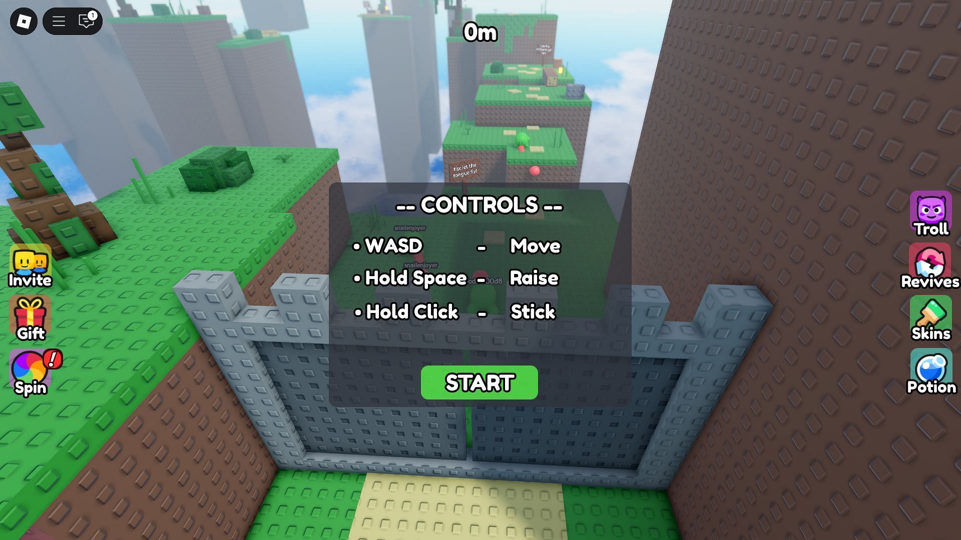 Playing as the tongue can be slightly difficult (Image via Roblox)