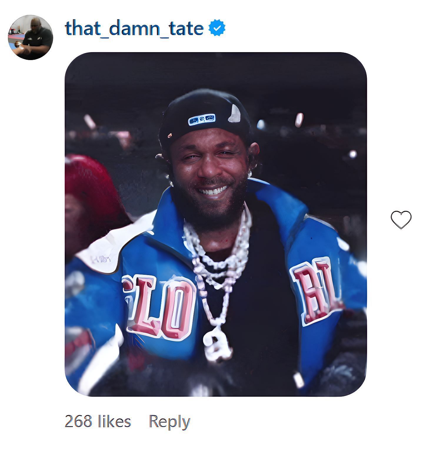 &#039;Cutman Tate&#039;s&#039; reaction to @espnmma&#039;s Instagram post. [Screenshot courtesy: @espnmma on Instagram]