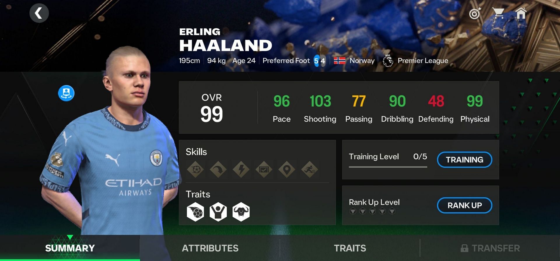 EA FC Mobile Valentine&rsquo;s Gift featuring LNY 25 Earling Haaland&#039;s stats (Image via EA Sports)