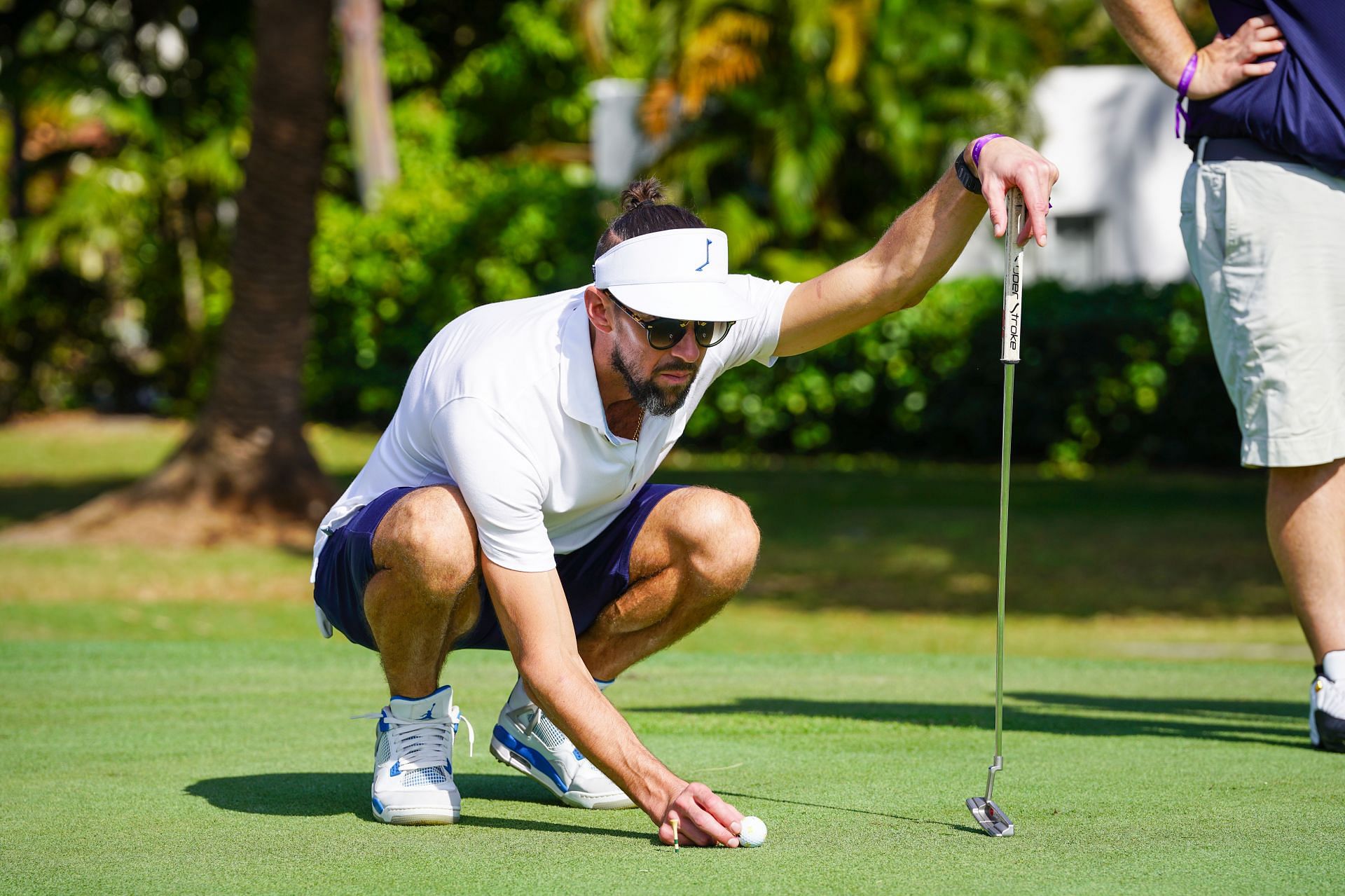 Michael Phelps at We The Best Foundation x Jordan Golf Classic Celebrity Golf Tournament - Source: Getty