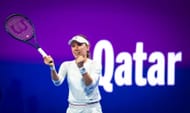 Ekaterina Alexandrova after beating Aryna Sabalenka at the Qatar Open. (Source: Getty)