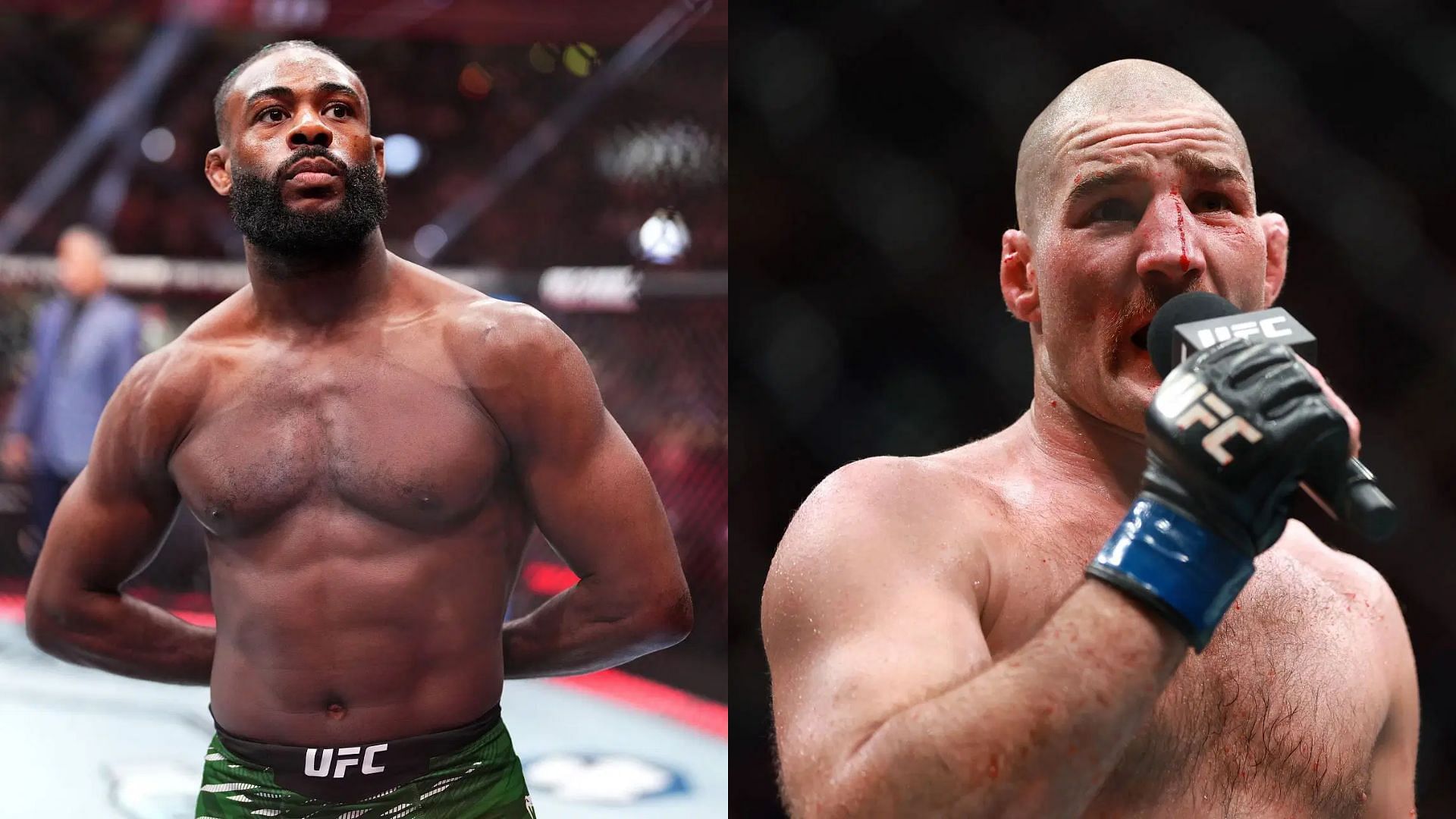 Aljamain Sterling (left) has hit back at a fan who compared a former middleweight champ to Sean Strickland (right) [Image courtesy: Getty Images]