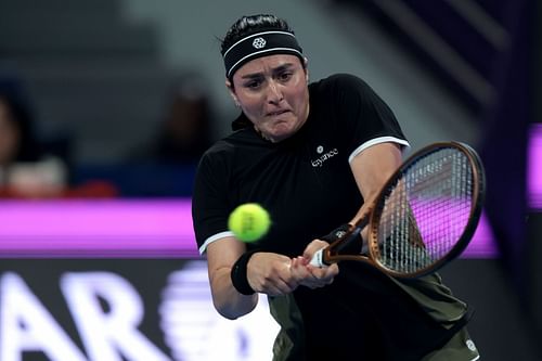 Ons Jabeur of Tunisia competes against Sofia Kenin of the United States during the Qatar TotalEnergies Open- Source: Getty