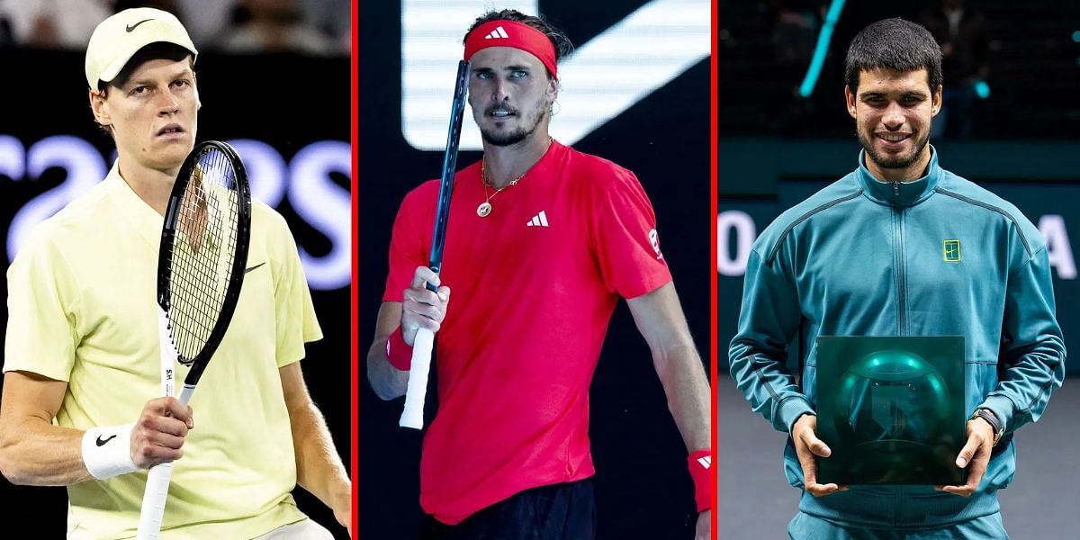 (L-R) Jannik Sinner, Alexander Zverev, and Carlos Alcaraz | Getty