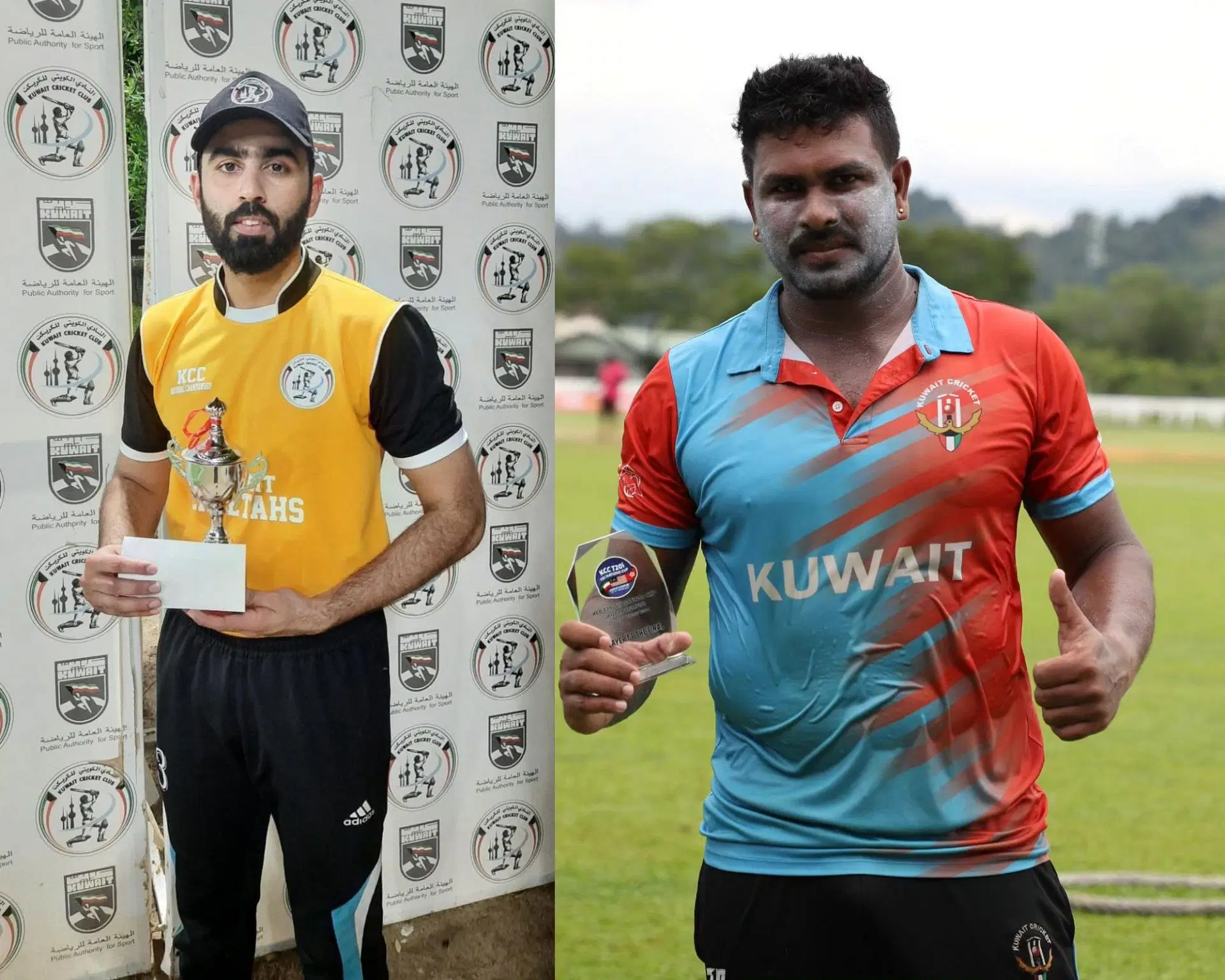 Ali Zaheer (left) &amp; Ravija Sandaruwan (right) - Image Credits: FB/Kuwait Cricket Official &amp; FB/Malaysian Cricket Association
