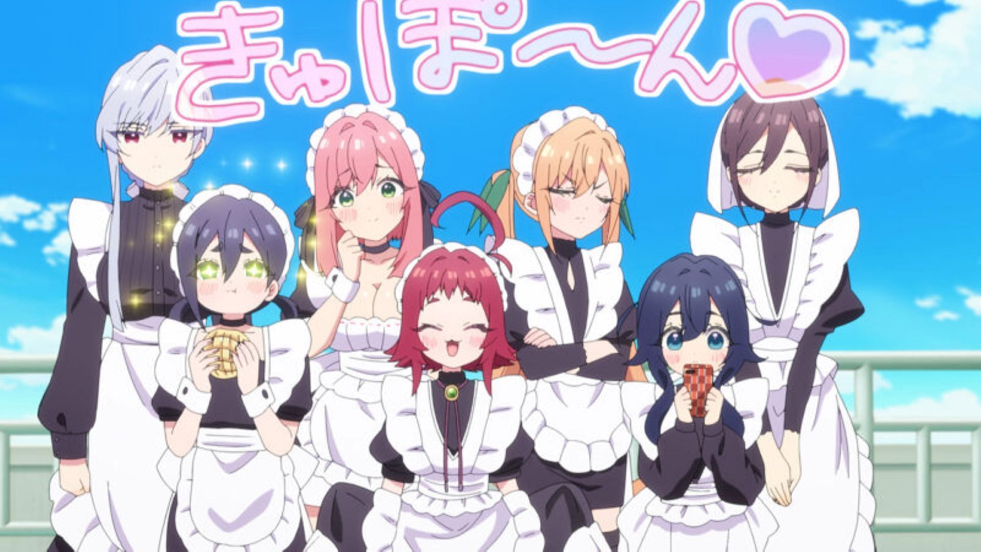 Rentaro&#039;s soulmates in maid&#039;s costume (Image via Bibury Animation Studios)