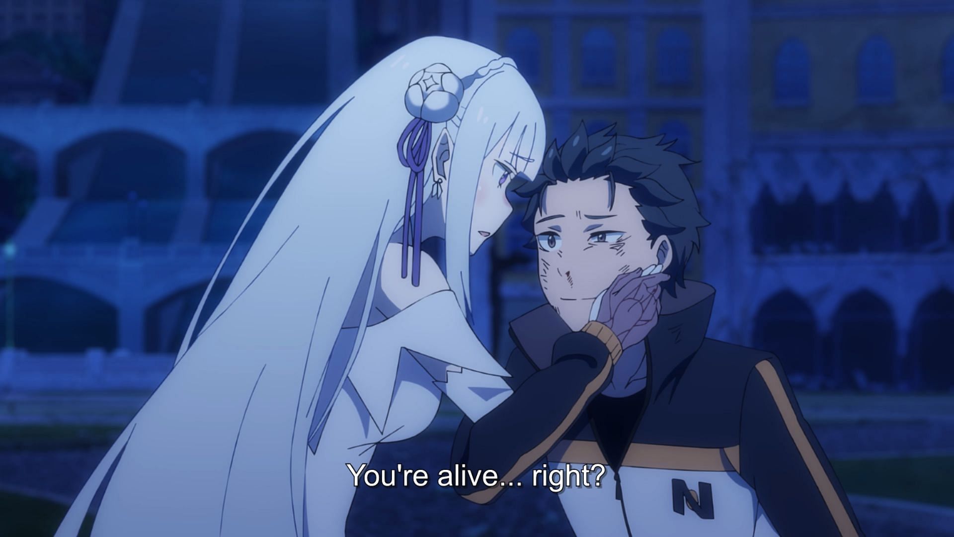 Emilia and Subaru in episode 12 (Image via White Fox)