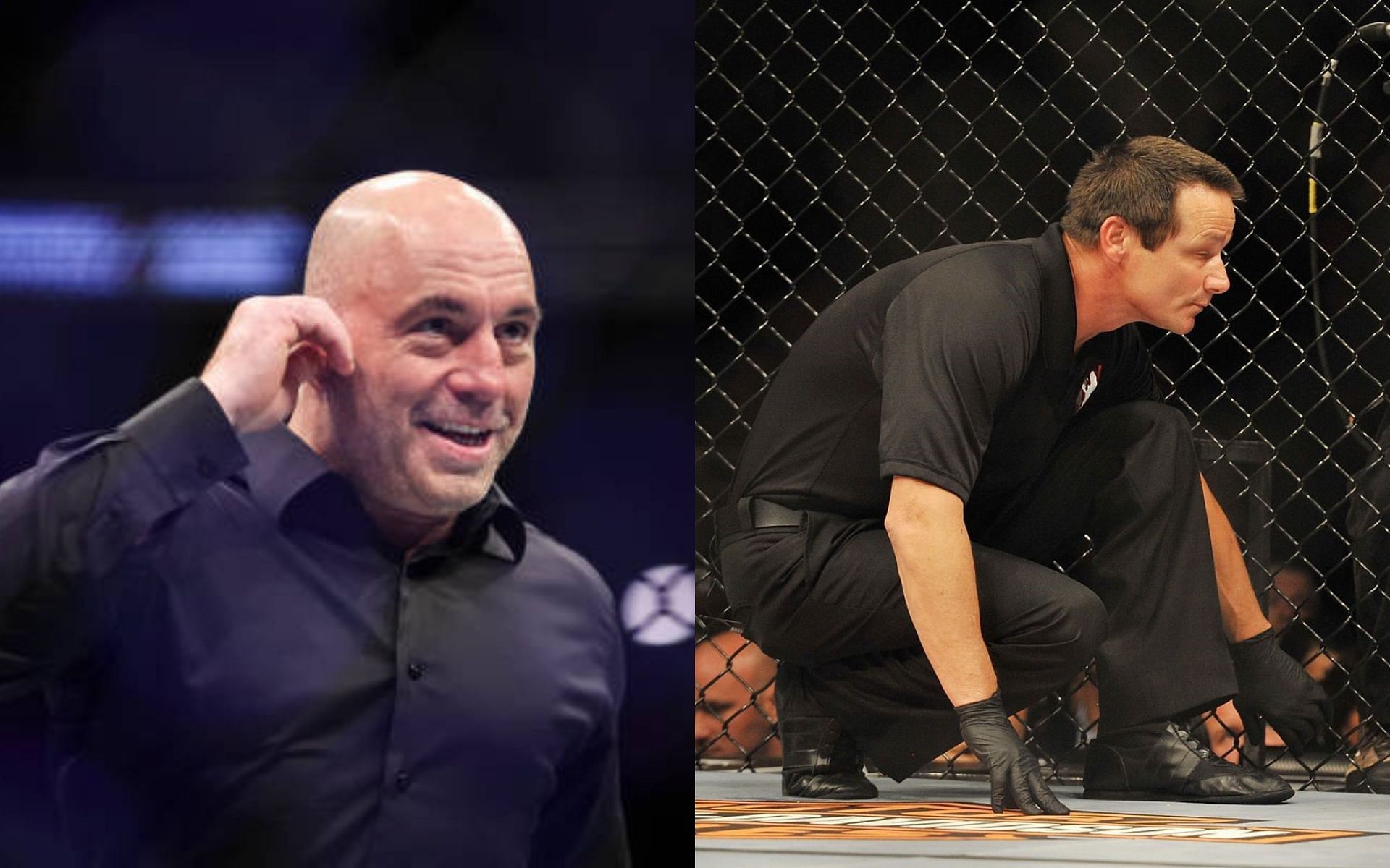 Joe Rogan (left) talks about Steve Mazzagatti (right). [Images courtesy: Getty]