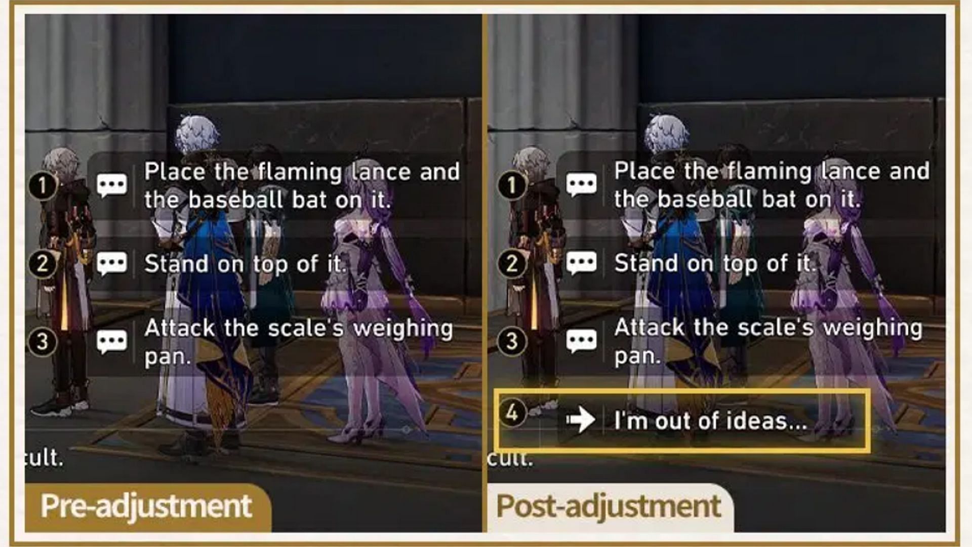 Certain dialogues will become optional/skippable (Image via HoYoverse)