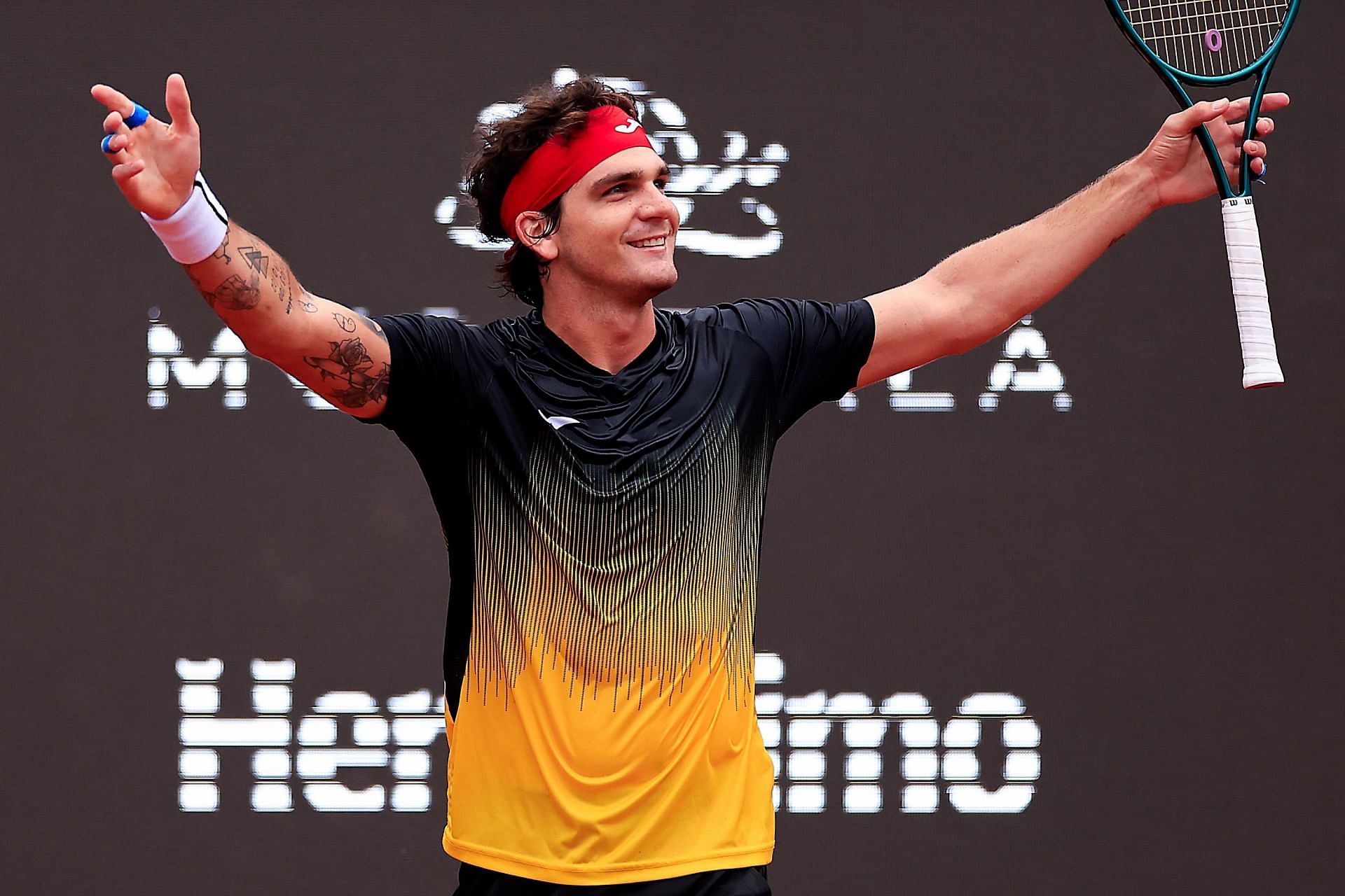 Thiago Seyboth Wild of Brazil celebrates the victory against Jaume Munar of Spain during day four of ATP 500 Rio Open 2024 - Source: Getty