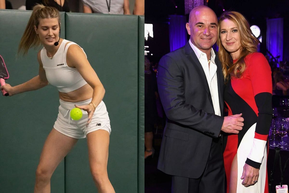 Eugenie Bouchard, Andre Agassi and his wife, Steffi Graf- Source: Getty