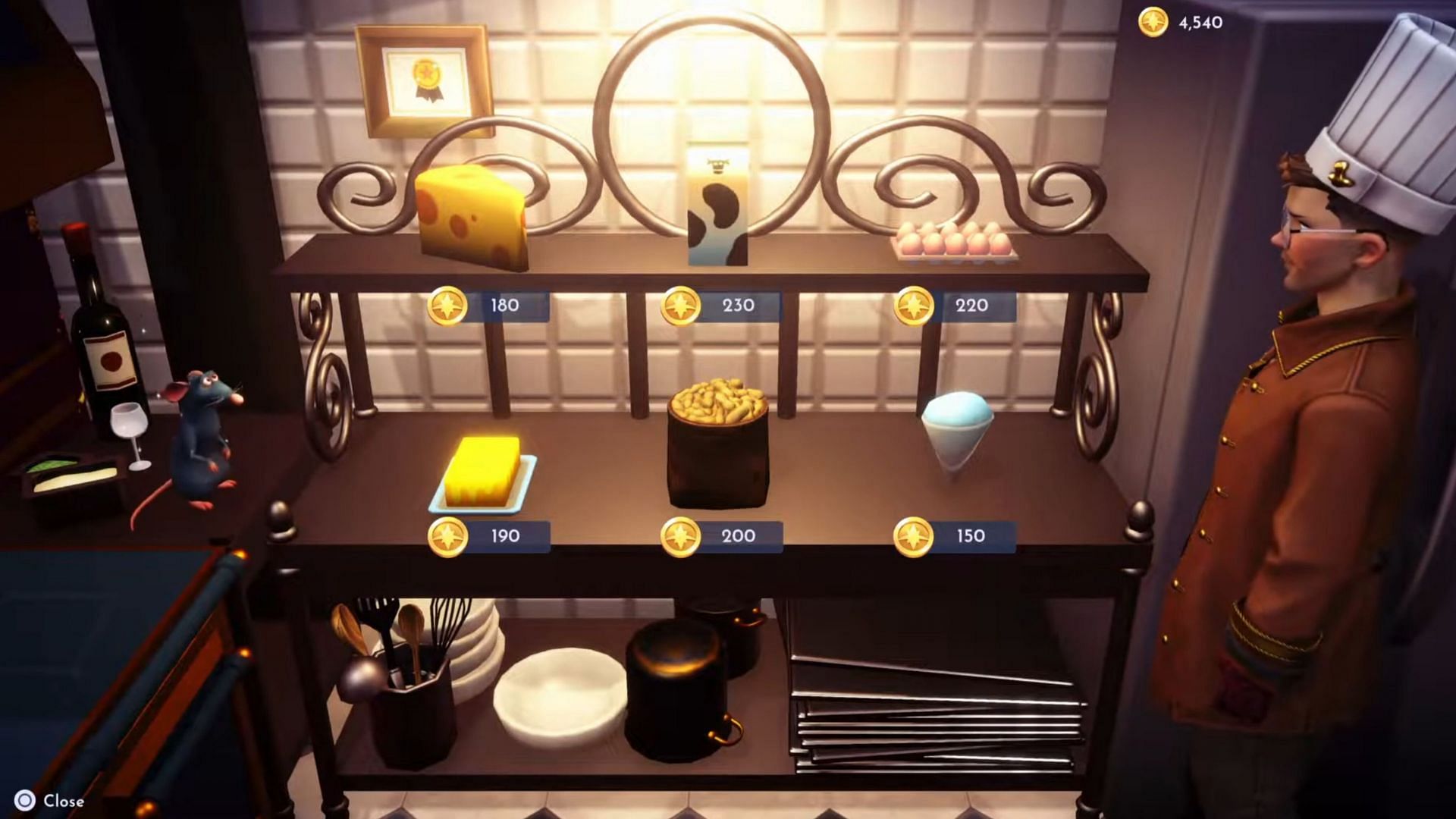 Eggs can only be purchased from Chef Remy&#039;s kitchen (Image via Gameloft || YouTube/Greymane Gaming)