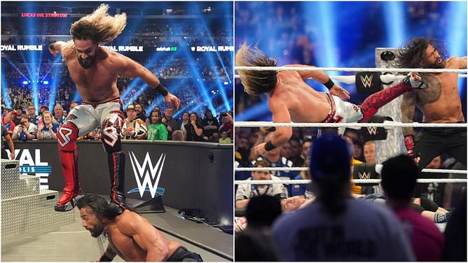 "I love Roman Reigns" - Seth Rollins breaks character after stomping The Tribal Chief at WWE Royal Rumble