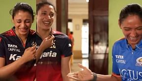 RCB and MI captains Smriti Mandhana and Harmanpreet Kaur have a fun exchange ahead of WPL 2025 [Watch]