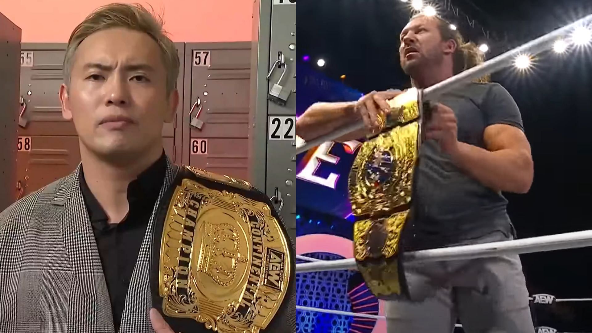 Kazuchika Okada (left) / Kenny Omega (right) [Image Credits: AEW&#039;s X profile and YouTube channel]