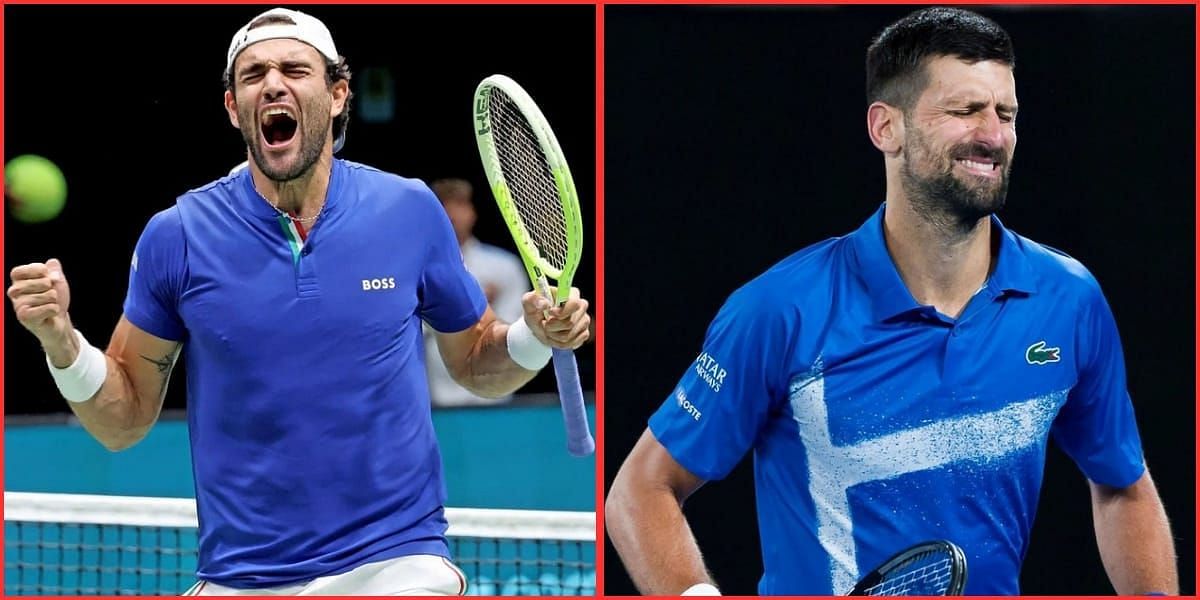 Matteo Berrettini (L) &amp; Novak Djokovic (R) (Source - GETTY)