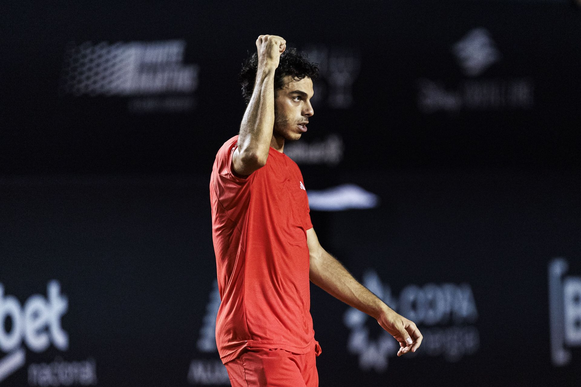 Francisco Cerundolo of Argentina celebrates after winning his match at the Claro ATP 500 Rio Open 2025 - Source: Getty