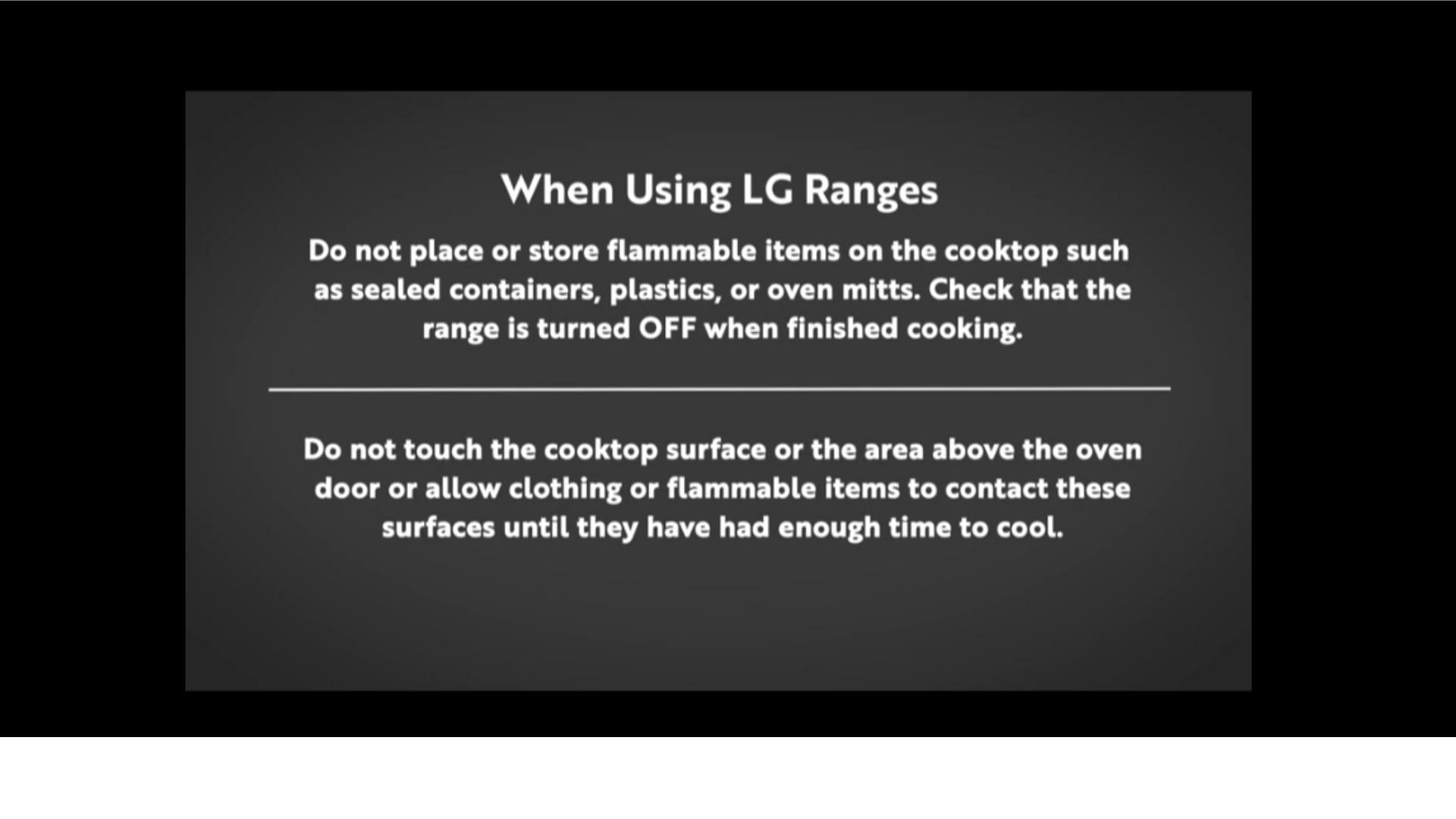 Safety instructions by LG (Image via LG Electronics)