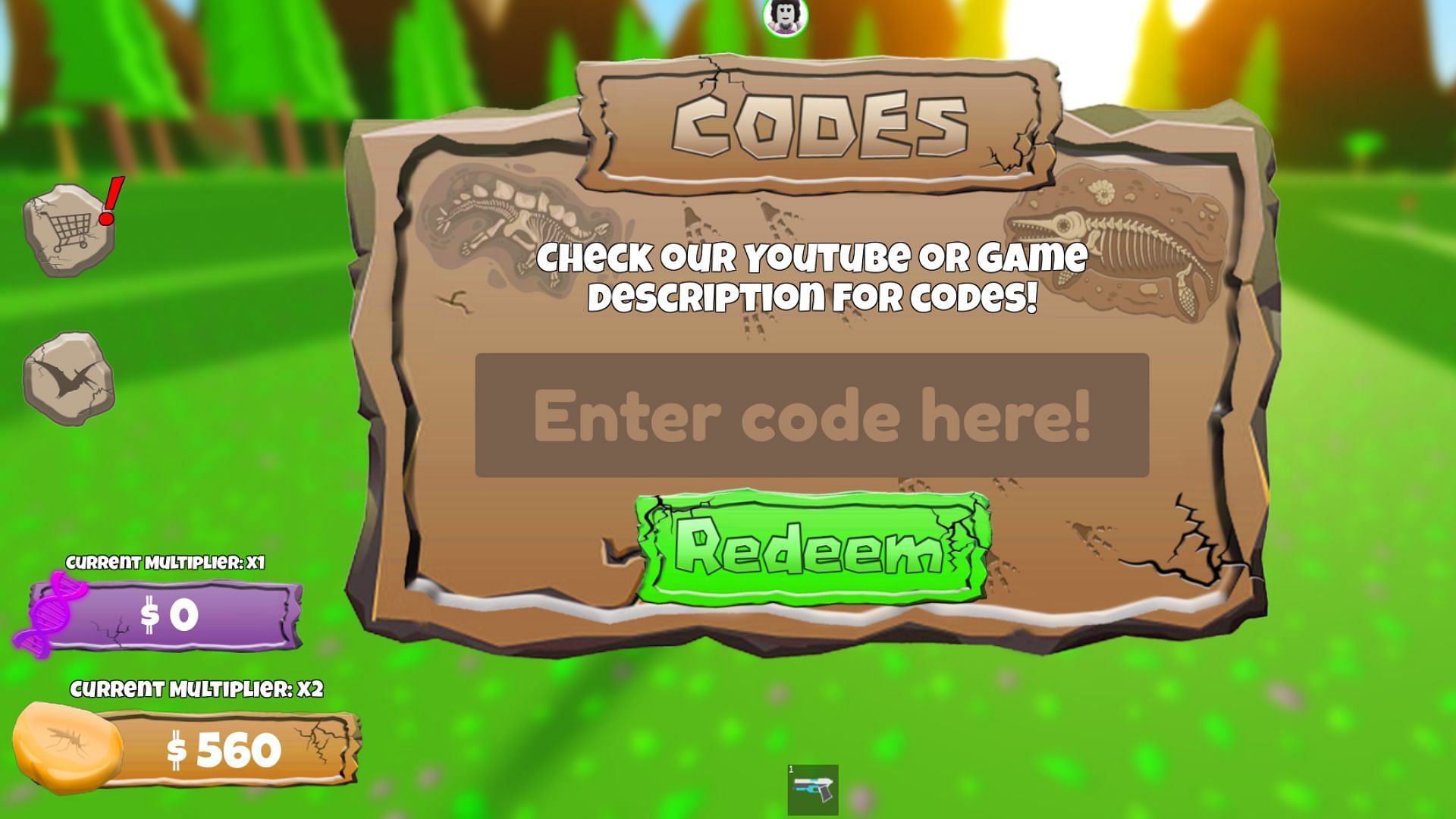 Redeem codes in Dinosaur Battle Tycoon (Image via Roblox)