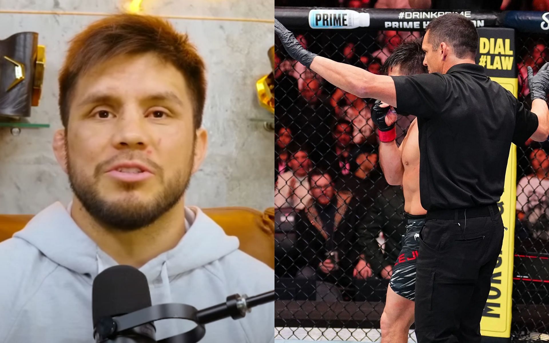 Henry Cejudo blasts MMA officiating [Image courtesy: Pound 4 Pound with Kamaru &amp; Henry on YouTube, and Getty Images]