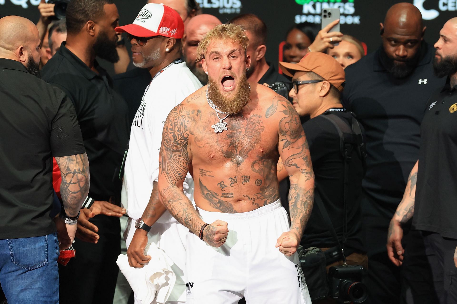 Mike Tyson v Jake Paul - Weigh-in - Source: Getty