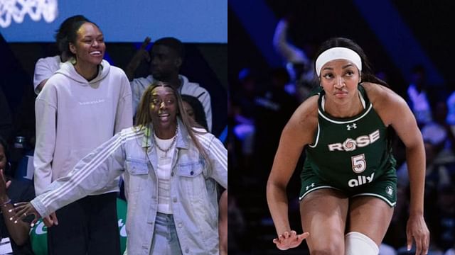 Angel Reese hilariously reacts to courtside video with 6-foot-6 Unrivaled teammate (Photos from @rosebc/ IG)