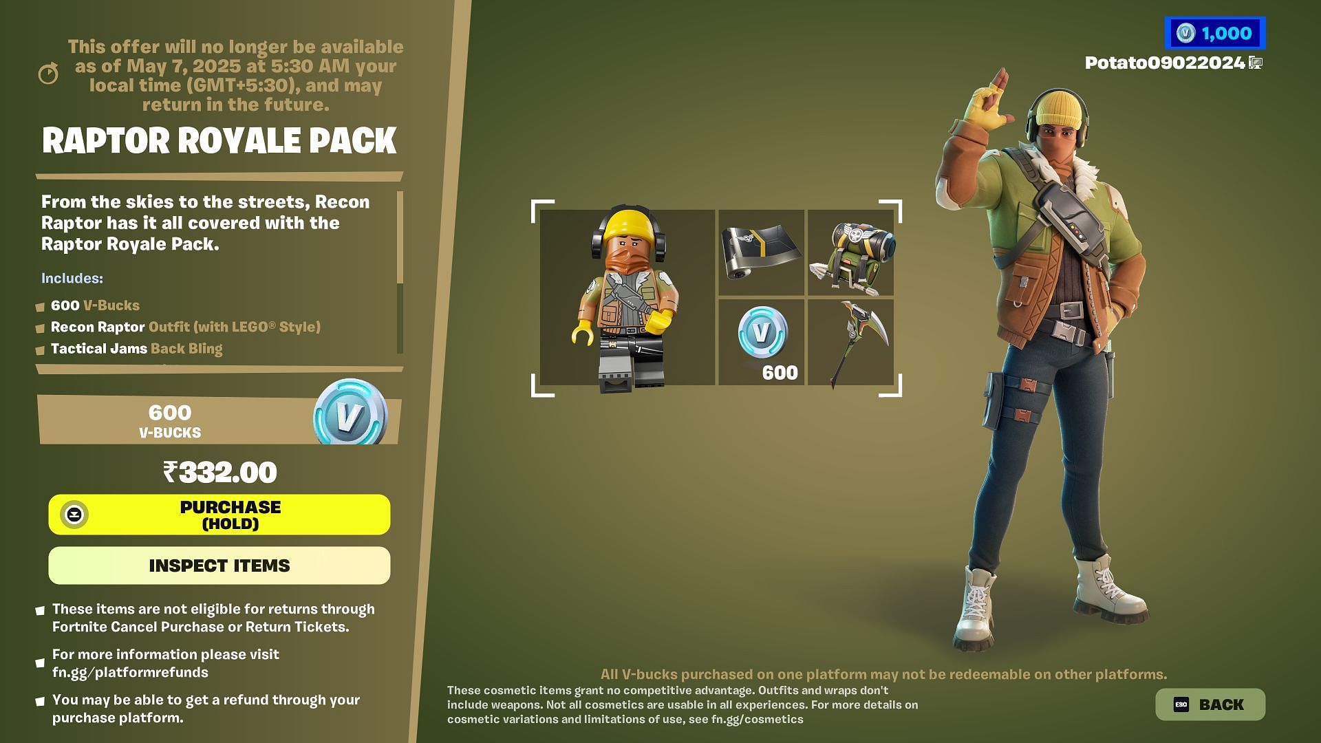 You can now purchase the Raptor Royale Pack in Fortnite (Image via Epic Games)