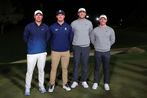 Brooks Koepka, Bryson DeChambeau, Scottie Scheffler and Rory McIlroy at the Showdown (Image Source: Getty)