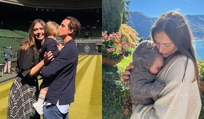 Maria Sharapova shows what it's like to be a 2-year-old's mother as her son Theodore learns numbers with her