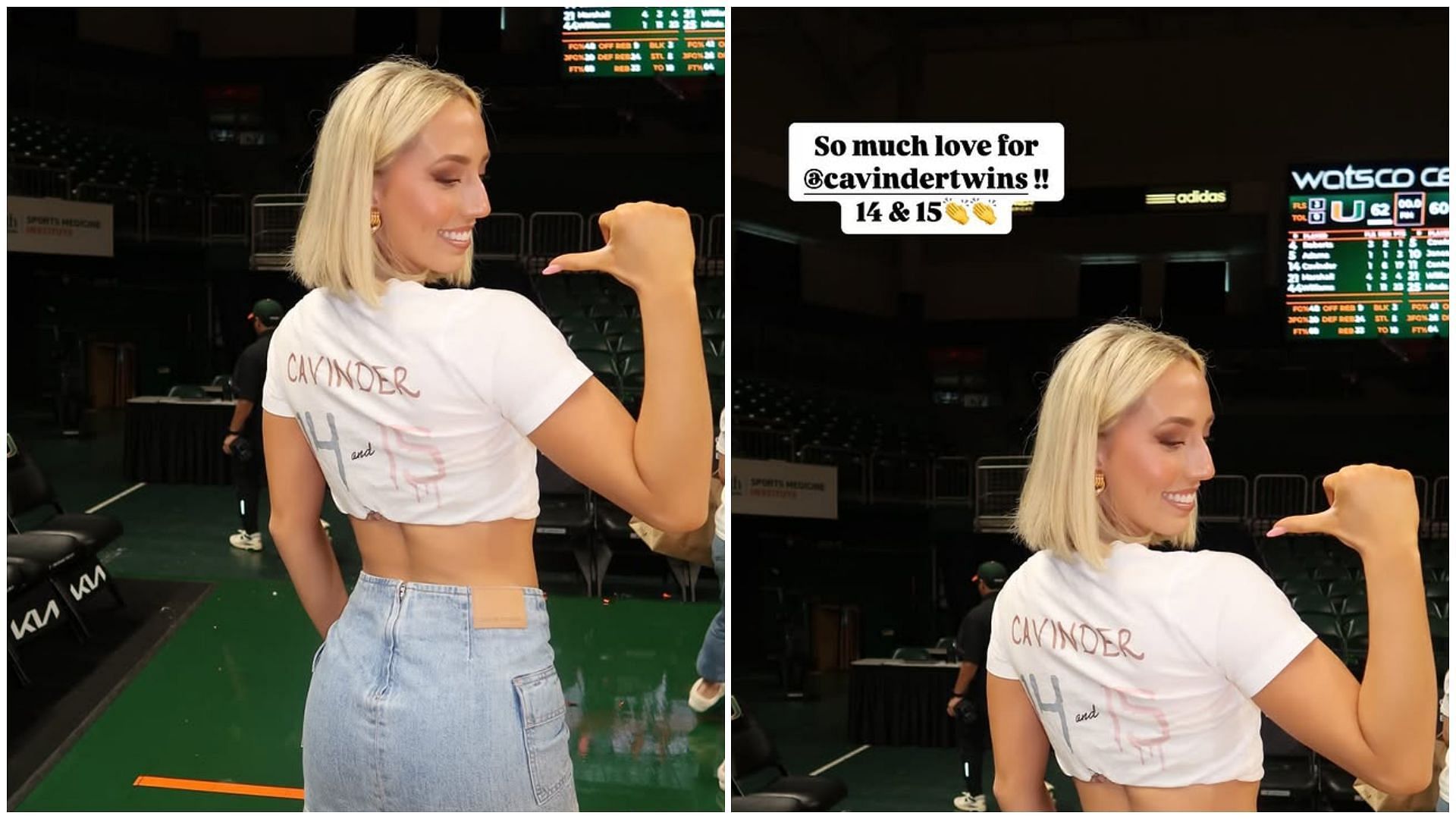 Kylie Beck showing support to the Cavinder twins. (Credit: IG/@kylibeck_)