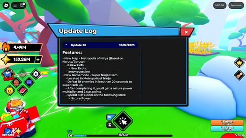 You can also find the changelog in the game (Image via Roblox)