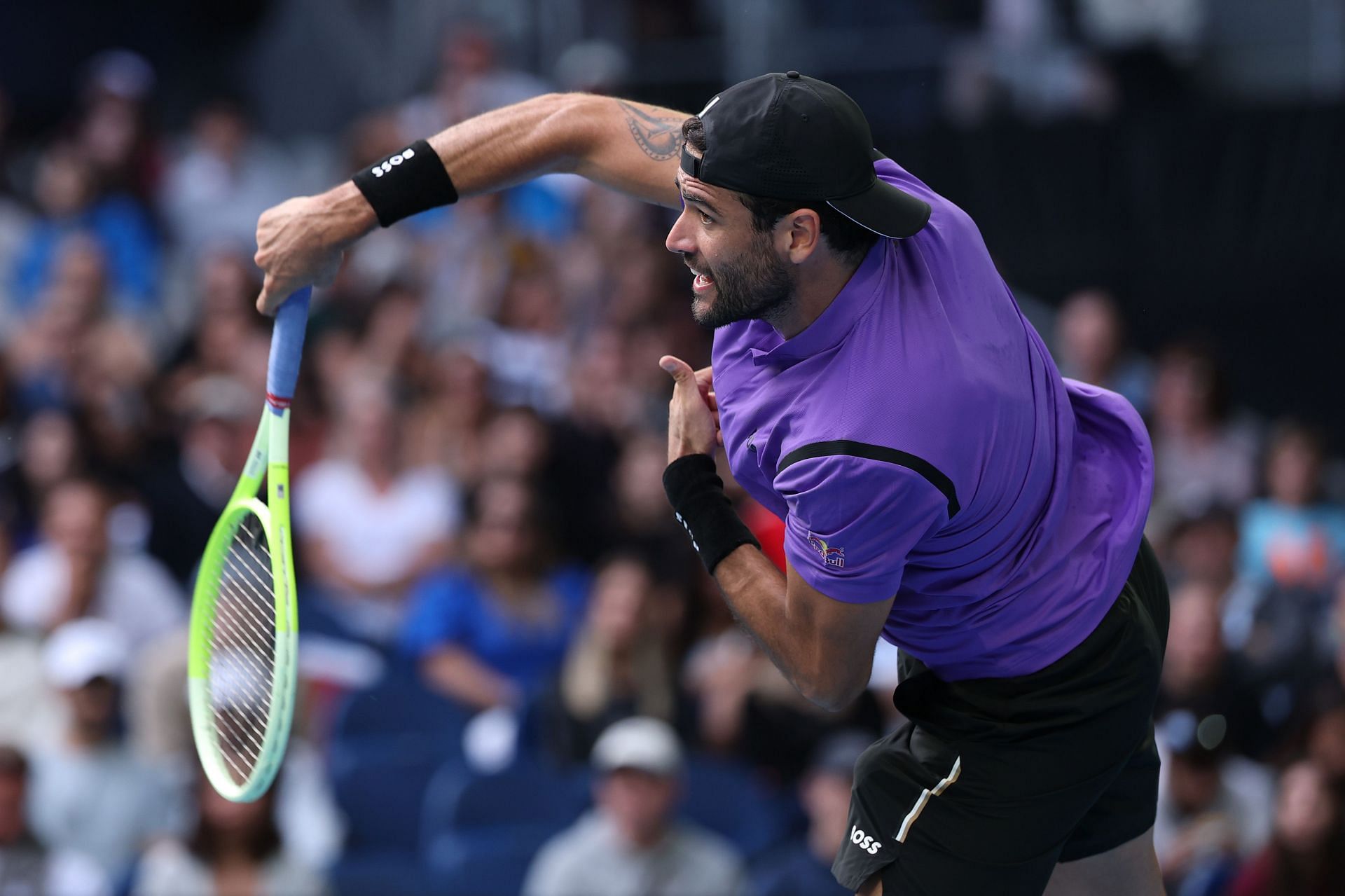 Berrettini in action at the 2025 Australian Open - Source: Getty