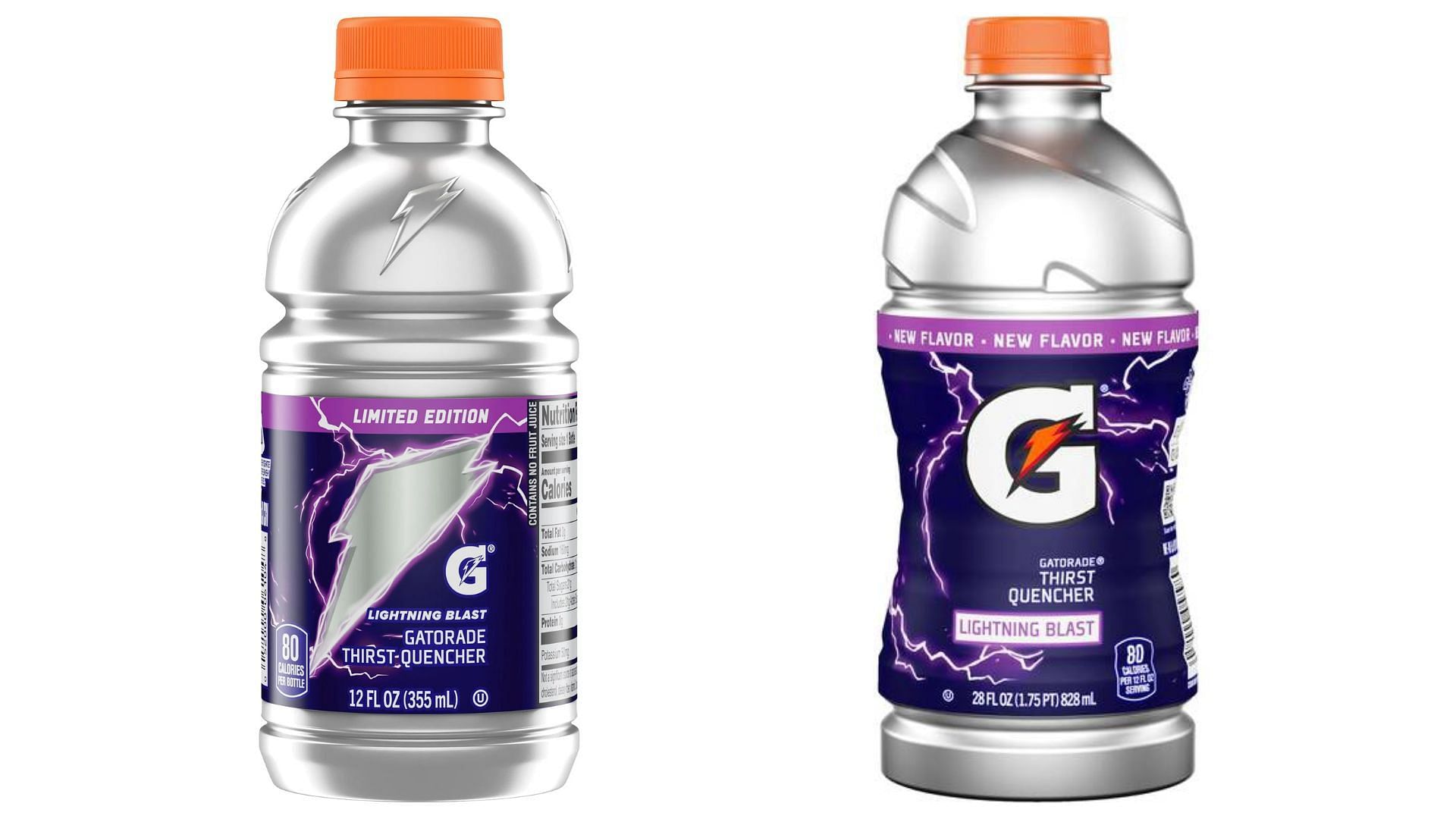 Gatorade Lightning Blast limited edition vs. new packaging (Image via PepsiCo)