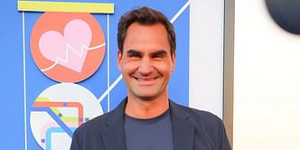 Roger Federer spotted in Dubai as he oozes style in grey T-shirt and pale pink trousers during casual outing