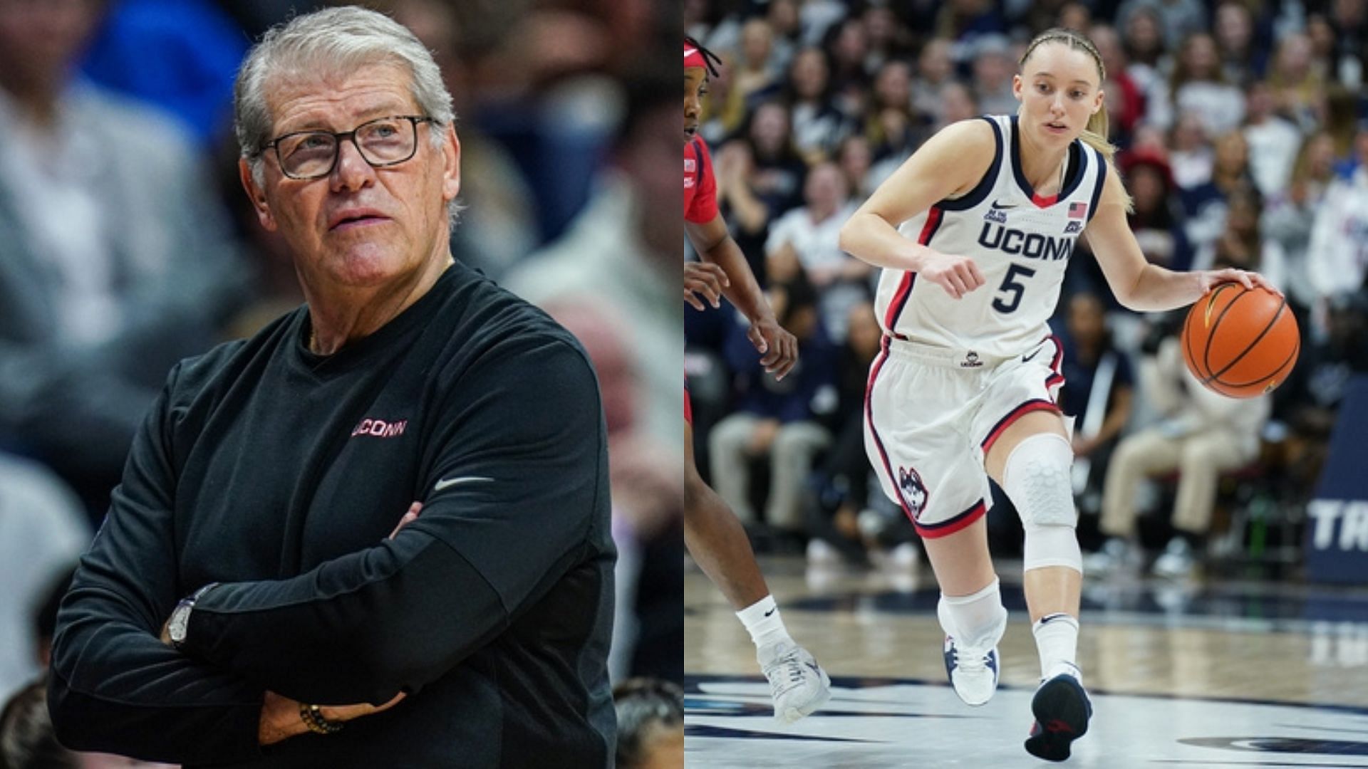 Geno Auriemma and Paige Bueckers. Source: Imagn