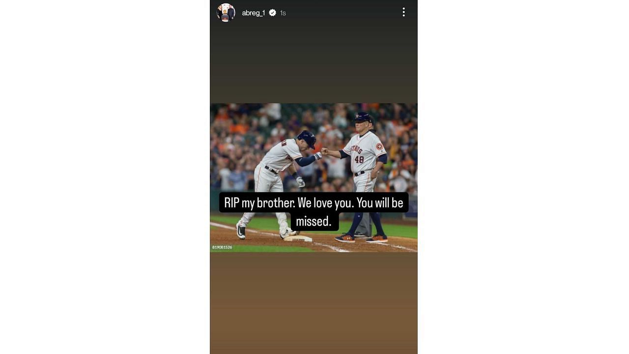 Bregman&#039;s Instagram story (Credit: @abreg_1)