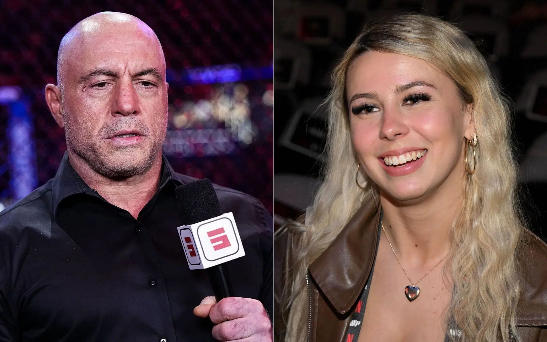 Joe Rogan (left) speaks about Hailey Welch