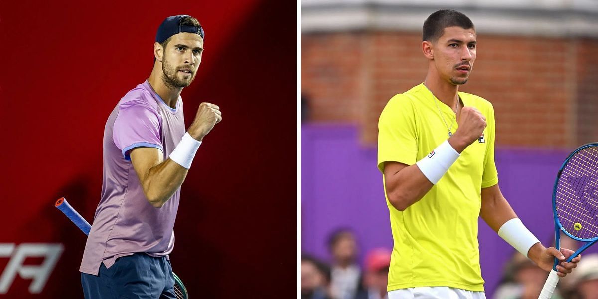 Karen Khachanov and Alexei Popyrin will be in action on Day 1 of the Dubai Tennis Championships 2025. (Photos: Getty)